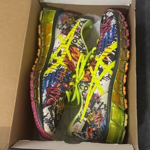 Asics Kids Neon Yellow Multi Graffiti Sneakers